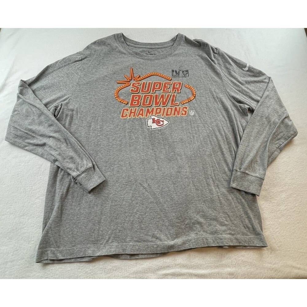 Nike Kansas City Chiefs Super bowl LVIII (58) Champs Shirt Mens size XXL
